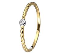 trendor Damen Brillantring Gold 585/14K Diamantring wunderschöner Ring aus Echtgold für Frauen, zauberhafte Geschenkidee 41566-50 Ringgröße 50/15,9