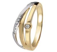 trendor Damen-Diamantring Gold 333/8K Bicolor zauberhaftes Schmuckstück für Frauen, zeitlose Geschenkidee 15577-56 Ringgröße 56/17,8