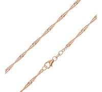 trendor Damen-Halskette 925 Silber Rosé Vergoldet Singapur-Collier roségoldfarbene Kette für Frauen, zeitlos eleganter Schmuck für jeden Tag 21234-42 42 cm
