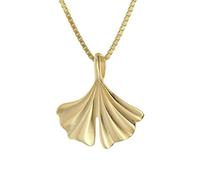 trendor 15075 Damen-Halskette mit Ginkgoblatt Gold 333/8K 40 cm