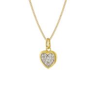trendor 68430 Damen Herz-Anhänger Gold 333 mit goldplattierter Panzerkette 40 cm