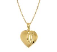 trendor 68198 Damen Herz-Anhänger Gold 333 mit vergoldeter Silberkette 45 cm