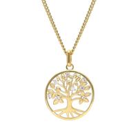 trendor Damen-Kette 925 Silber Vergoldet Lebensbaum Collier 28538-45