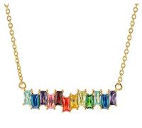 trendor Damen-Kette 925 Silber Vergoldet Zirkonia Collier 41671