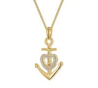 trendor Schmuck Damen-Kette Glaube-Liebe-Hoffnung 925 Silber Vergoldet 28440