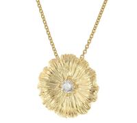 trendor Damen-Kette mit Lotusblatt-Anhänger 925 Silber Vergoldet 31153 | Silber-Kette mit Lotusblatt goldplattiert, Anhänger-Kette mit Zirkonia, Damen-Silberschmuck mit Vergoldung, Frauen-Halskette