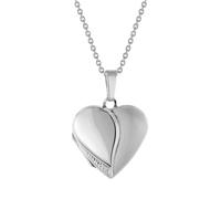 trendor Damen Medaillon Herz mit Halskette Silber 925 zauberhafter Silber-Anhänger Kette für Frauen Silberschmuck, liebevolle Geschenkidee 75734-50 50 cm