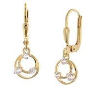 trendor Damen-Ohrhänger Ohrringe 925 Silber Vergoldet Zirkonia zeitloser Ohrschmuck für Frauen, schöne Geschenkidee, 21089