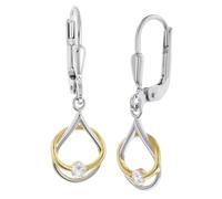 trendor Damen-Ohrringe 925 Silber Bicolor Ohrhänger modischer Ohrschmuck für Frauen, zeitlose Geschenkidee, 28543