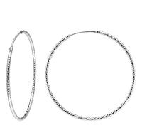 trendor Damen Ohrringe 925 Silber Creolen ⌀ 50 mm eleganter Ohrschmuck für Damen, zauberhafter Silberschmuck, zeitlose Geschenkidee, 15045