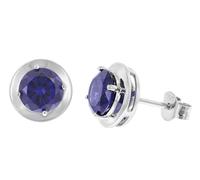 trendor Damen-Ohrringe 925 Silber Ohrstecker Zirkonia Tanzanitblau zauberhafter Ohrschmuck für Frauen, wunderschönes Accessoire und edle Geschenkidee 21326-06