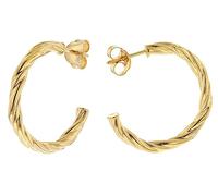 trendor Schmuck Damen Ohrringe 925 Silber Vergoldet Halbcreolen Ø 26 mm 15591