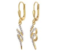 trendor Damen-Ohrringe 925 Silber Vergoldet Ohrhänger mit Zirkonias modischer Ohrschmuck für Frauen, perfekte Geschenkidee und edles Accessoire, 68839