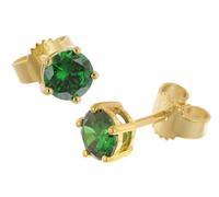 trendor Damen Ohrringe 925 Silber Vergoldet Ohrstecker Grün zauberhafter Ohrschmuck für Frauen, perfekte Geschenkidee und edles Accessoire, 68738