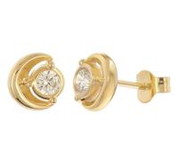 trendor Damen Ohrringe 925 Silber Vergoldet Zirkonia Ohrstecker eleganter Ohrschmuck für Frauen, modisches Accessoire 21430-01