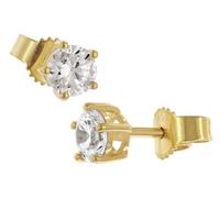 trendor Damen-Ohrringe 925 Silber Vergoldet Zirkonia Ohrstecker zauberhafter Ohrschmuck für Frauen, perfekte Geschenkidee und edles Accessoire, 68735