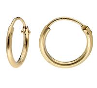 trendor Damen-Ohrringe Gold 333 / 8K Creolen Breite 1,3 mm Ø 11 mm goldener Ohrschmuck für Frauen, eleganter Schmuck aus Echtgold, zeitlose Geschenkidee 15169