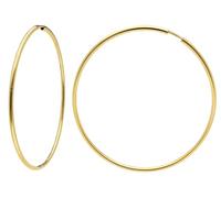 trendor 15175 Damen Ohrringe Gold 333 / 8K Creolen Breite 2 mm Ø 60 mm