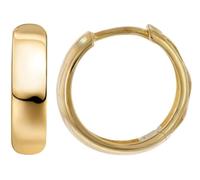 trendor Damen-Ohrringe Gold 333/8K Glanz Klapp-Creolen 15x4 mm Huggies aus 8-karätigem Gold, hübscher Ohrschmuck für Frauen 21698