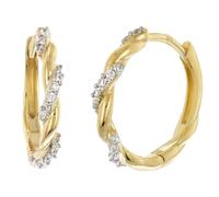 trendor Damen-Ohrringe Gold 333/8K Klapp-Creolen Ø 15 mm 28498