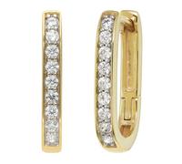 trendor 21155 Damen-Ohrringe Gold 333/8K Klapp-Creolen mit Zirkonia