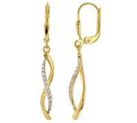 trendor Damen-Ohrringe Gold 333/8K Ohrhänger mit Synth. Zirkonias zauberhafter Ohrschmuck für Frauen, elegante Geschenkidee, 68526