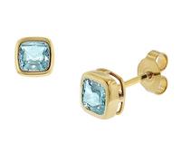 trendor Schmuck 51684-02 Ohrringe Gold 333 / 8K Ohrstecker Synthetischer Aquamarin