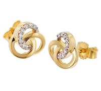 trendor Damen-Ohrringe Gold 333/8K Zweifarbige Ohrstecker 68439 | zauberhafter Ohrschmuck für Frauen, elegante Geschenkidee,