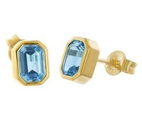 trendor Damen-Ohrringe Gold auf 925 Silber Topas Royal Blue Ohrstecker