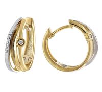 trendor 15581 Damen Ohrringe mit Diamanten Gold 333/8K Bicolor