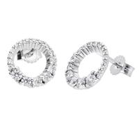 trendor 68389 Damen-Ohrringe Weißgold 333/8K Ohrstecker mit Zirkonia