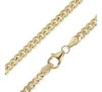 trendor 21034 Damen und Herren Halskette 925 Silber vergoldet Panzer 4.1 mm 50 cm