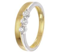 trendor Damenring 925 Silber Bicolor Mit Zirkonias wunderschönes Schmuckstück für modische Frauen, edles Accessoire, 28072-54 Ringgröße 54/17,2