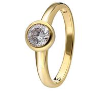 trendor Damenring 925 Silber Goldplattiert Zirkonia-Ring zauberhaftes Schmuckstück für Damen, zeitlose Geschenkidee für Frauen, 41632-52 Ringgröße 52/16,6