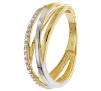 trendor Damenring Gold 333/8K Bicolor elegantes Schmuckstück für Frauen, zauberhafte Geschenkidee und tolles Accessoire, 68448-56 Ringgröße 56/17,8