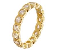 trendor Damenring Memoire-Ring 925 Silber Vergoldet mit Zirkonia 31050 | Memory-Ring für Frauen aus Sterlingsilber vergoldet, Eternity-Ring mit Zirkonias, Ewigkeitsring goldplattiert, Zirkonia-Ring