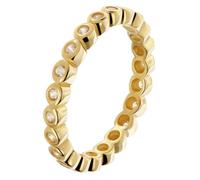 trendor Damenring Memoire-Ring 925 Silber Vergoldet Zirkonia 31054 | Memory-Ring für Frauen aus vergoldetem Sterlingsilber, Eternity-Ring mit Steinen, Ewigkeitsring goldplattiert, Zirkonia-Ring