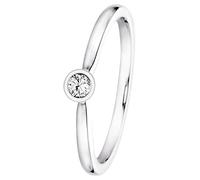 trendor Diamantring 585 Weißgold Brillant 0,10 Karat Verlobungsring 532481-56 Ringgröße 56/17,8