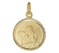 trendor Schmuck Engel-Anhänger für Kinder 925 Silber vergoldet ? 14 mm 21642