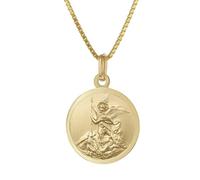 trendor Schmuck 41428 Erzengel Michael Anhänger Gold 333 an goldplattierter Kette 40 cm