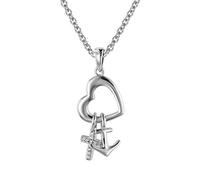 trendor Glaube Liebe Hoffnung Anhänger mit Halskette Silber 925 modischer Silberschmuck für Damen, diese Kette ist eine tolle Geschenkidee 39434-42 42 cm