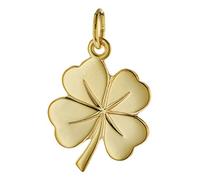 trendor Glücksanhänger Kleeblatt 585 Gold 18 mm 08608 | eleganter Halsschmuck aus hochwertigem Echtgold für Damen, zauberhafte Geschenkidee für modische Frauen,