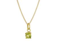 trendor 68522 Gold-Anhänger mit Peridot Gold 333/8K an vergoldeter Silberkette 40 cm