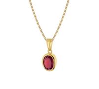 trendor Granat-Anhänger Gold 333/8K mit vergoldeter Silberkette eleganter Halsschmuck für Frauen, zauberhaftes Schmuckstück, zeitlose Geschenkidee, 68402 45 cm