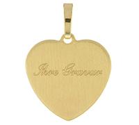 trendor Gravur-Anhänger für Kinder Gold auf Silber 925 Herz mit Namen inklusive Wunsch-Gravur zeitloser Gravurschmuck für Mädchen und Jungen, 41187