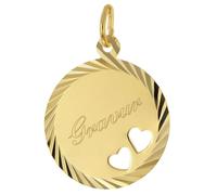 trendor Gravur-Anhänger Gold 333/8K Ø 16 mm Gravurplatte inklusive Wunsch-Gravur eleganer Gravurschmuck, Schmuckstück für Damen und Herren, 68739
