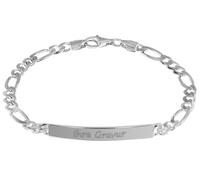 trendor Gravur Armband 925 Silber Namenskette für Herren inklusive Wunsch-Gravur modischer Gravurschmuck aus Sterlingsilber für Männer 35958-21