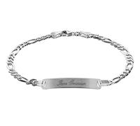 trendor Gravur-Armband für Junge Männer 925 Silber Länge 21 cm inklusive Wunsch-Gravur modischer Gravurschmuck für Damen und Herren 88650-21