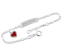 trendor Gravur-Armband für Kinder 925 Silber 14/12 cm inklusive Wunsch-Gravur Armschmuck für Mädchen und Jungen, wunderschöner Gravurschmuck 39528