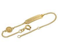 trendor Gravur-Armband für Kinder Gold 333 (8 Karat) 14/12 cm inklusive Wunsch-Gravur 75493